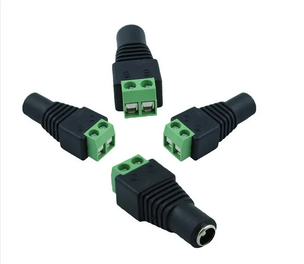 Female + Male Dc Connector 2.1*5.5mm Power Jack Adapter Plug Male And