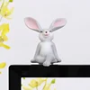 ROOGO resincheap cartoon grey sitting rabi rabbit shape furnishing article for indoor decor