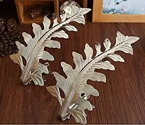 Decorative Modern Curtain Holdbacks / Tiebacks, Silver Leaf Design