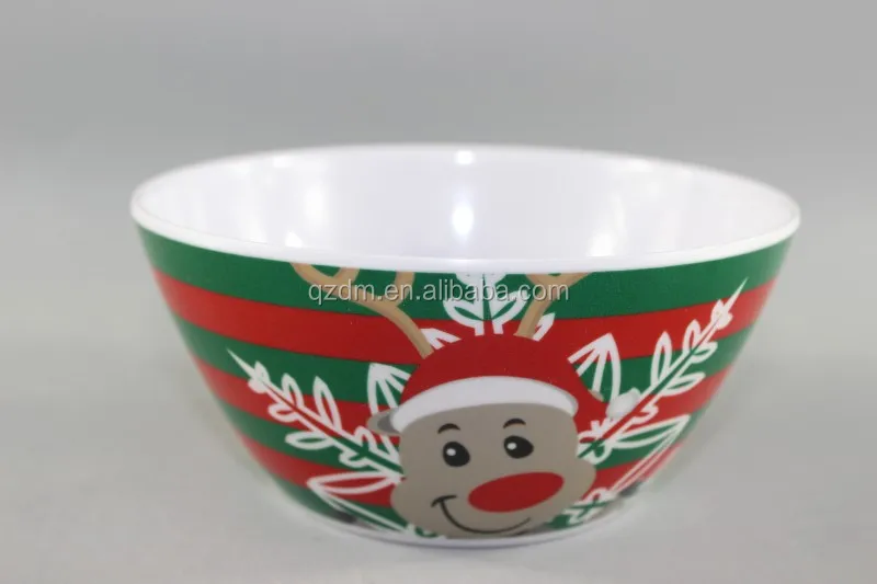 6" Christmas Melamine Xmas Salad Bowl