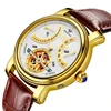 AiLang 5802 Men Automatic Mechanical Write Watch Leather Strap Water Resistant Watches Fashion Date Day Week Display