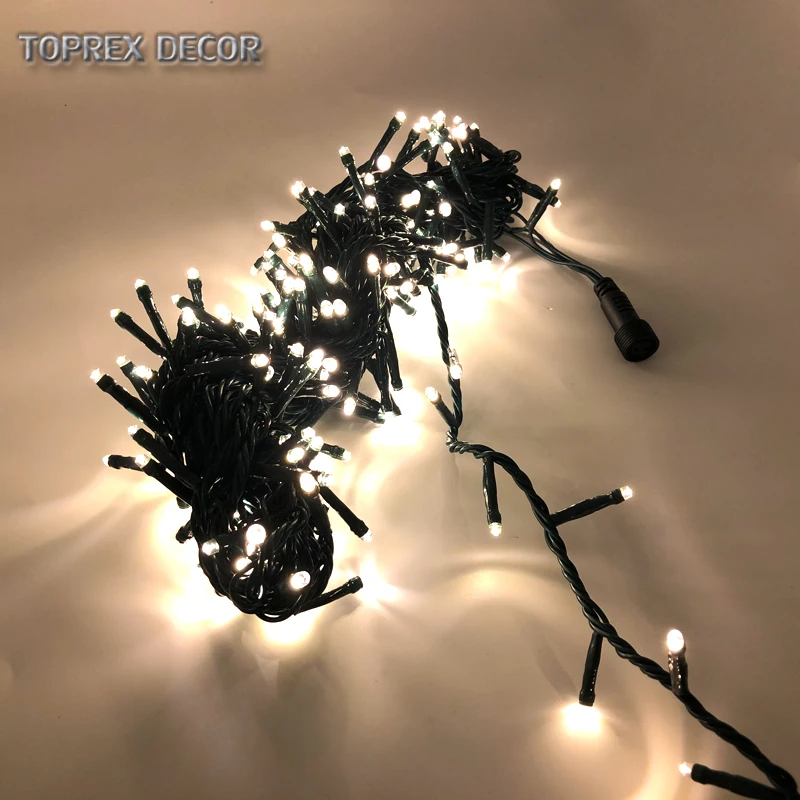 Toprex decor warm white Christmas firecrackers string lights led cluster light chain