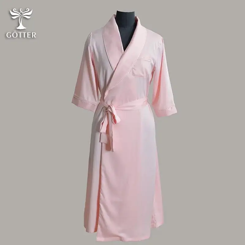 Fancy Long Satin Sleeping Robe Bridal Changing Modal Robe For Female