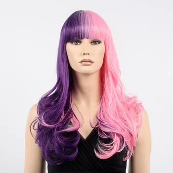 pink and purple cosplay wig