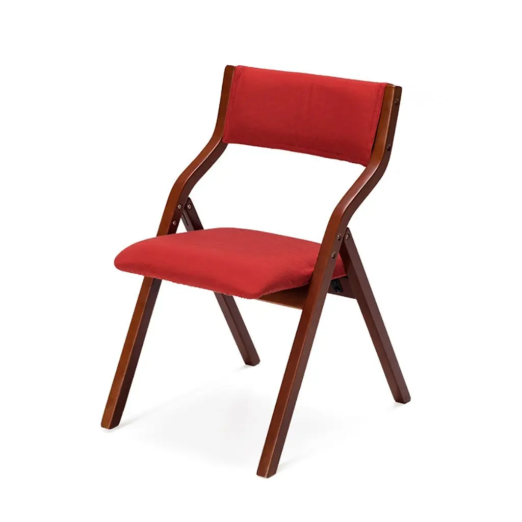 fold up chairs Solid wood home folding chair modern simple cloth folding chair/conference chair Folding Chairs (Color : H)