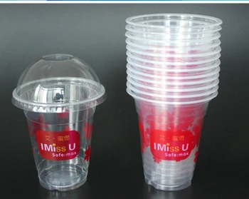 12oz 16oz 20oz Custom Printed Clear Transpa Disposable Pp Plastic Cup With Dome Lids Cups For