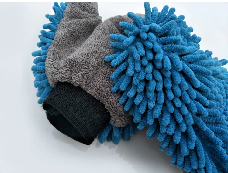 2 In 1 Microfiber Chenille Car Wash Mitt Coral Fleece Car Cleaning