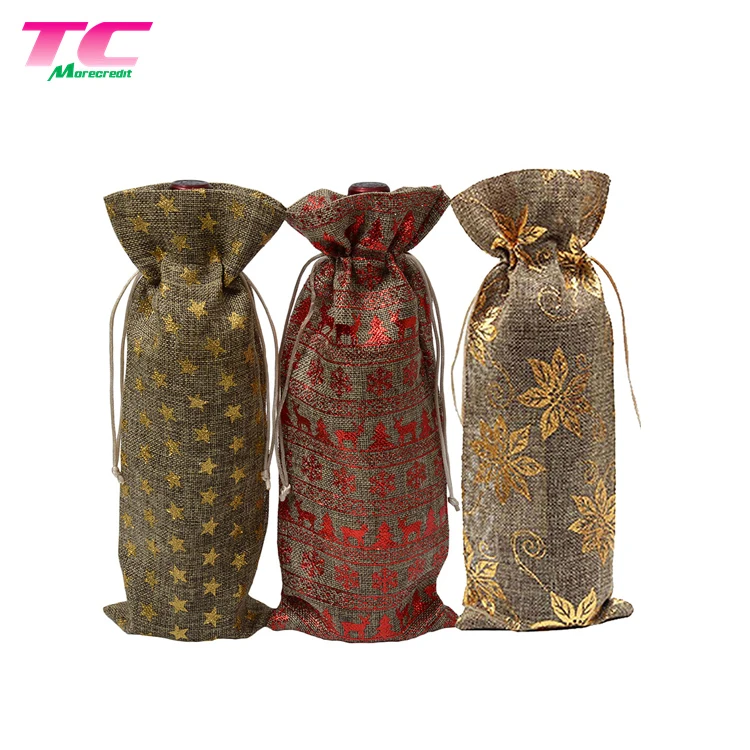 Hessian Wedding Wine Bottle Carry Gift Bags Hemp Burlap Bag For Whole Packaging Importers Hessian Wedding Wine Bottle Carry Gift Bags Hemp Burlap Bag For Whole Packaging Importers