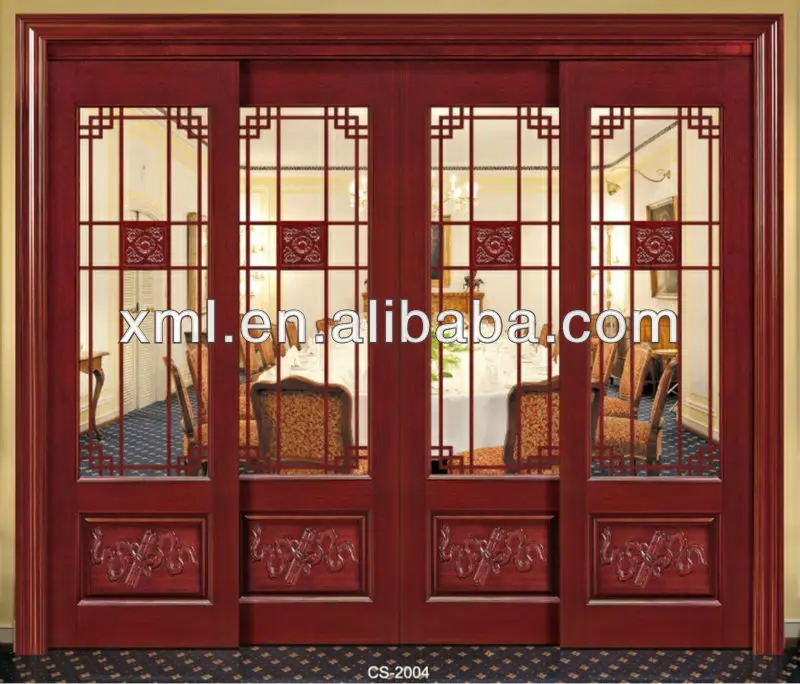 Interior Decorative Glass Insert Solid Wood Sliding Doors Buy