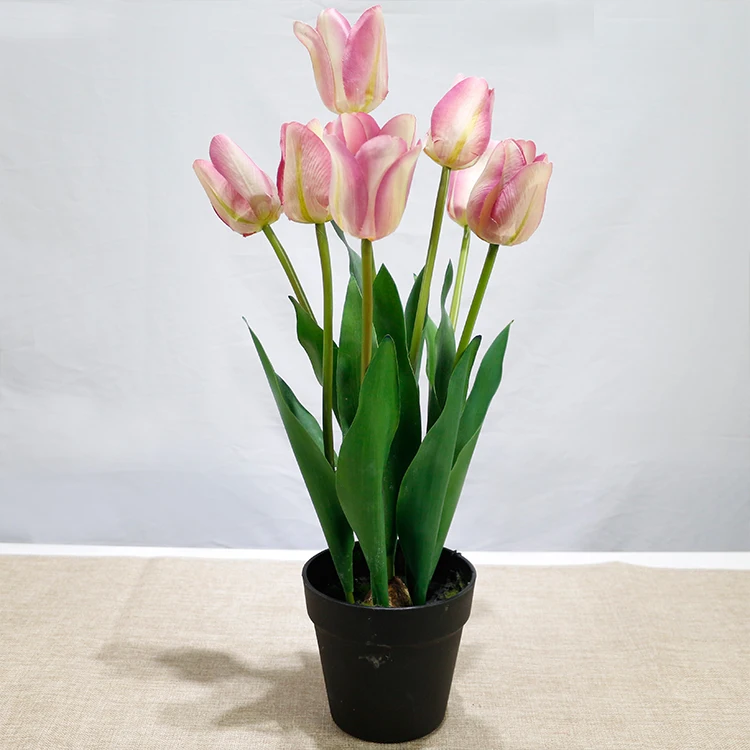Best Artificial Flowers Tulips 7heads Tulip Potted For Interior Home