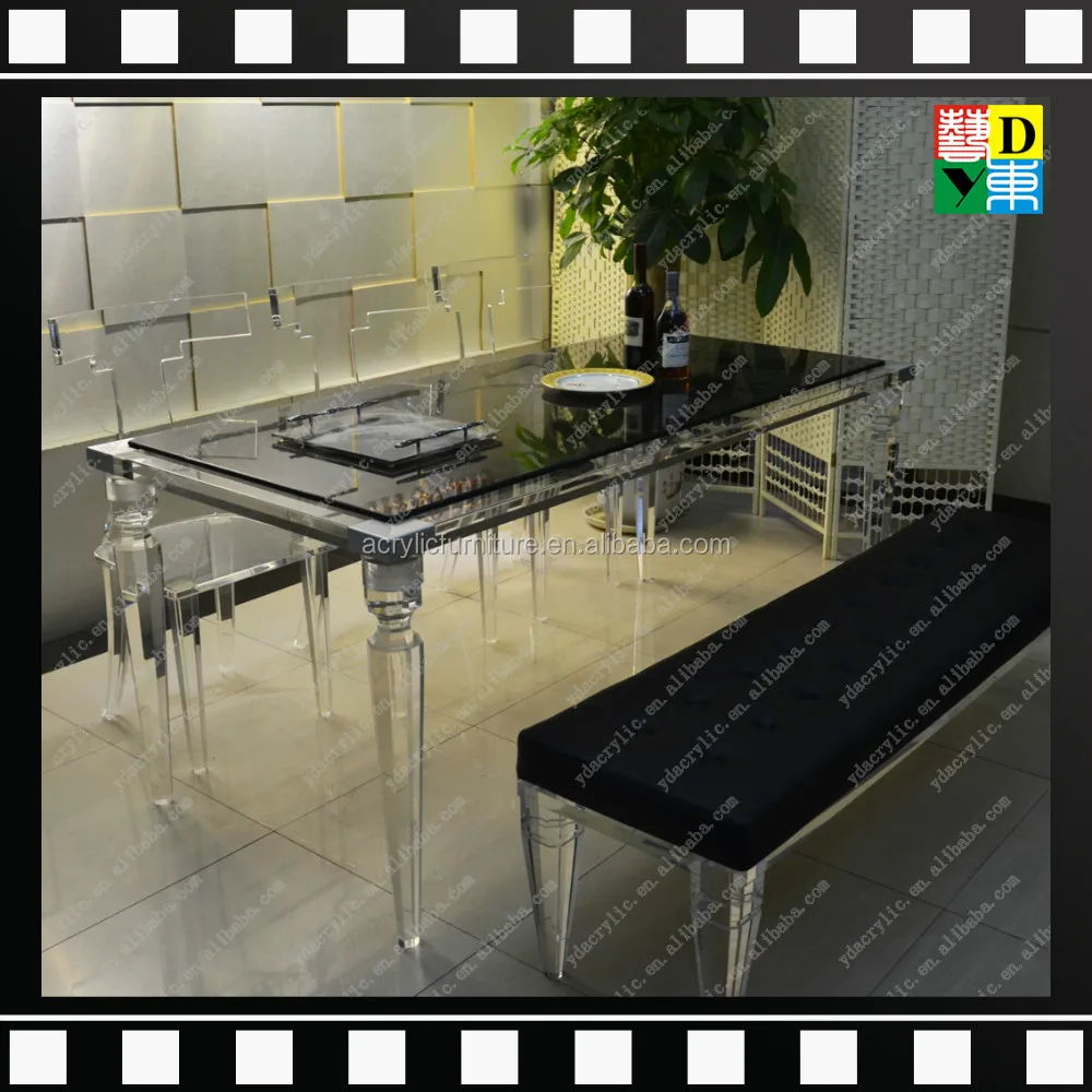 Plexi luxe ontwerp acryl eettafel set elegante acryl woonkamer ...