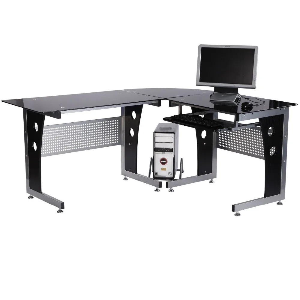 grand verre coin ordinateur bureau poste de travail pour grand verre coin ordinateur bureau poste de travail pour