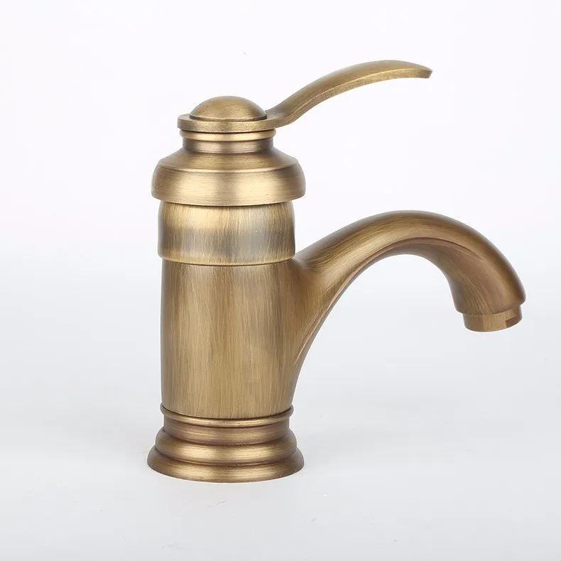 Hot Sale Deck Mounted Brass Antique Bathroom Water Faucets Brushed