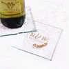 Decorative Printed Monogram Glass Coasters for New Couple Home Decorations