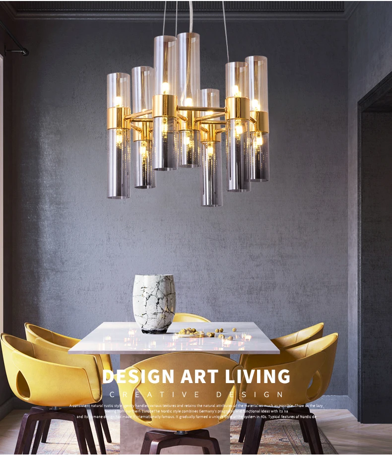 Nordic contracted show dining room small chandelier Denmark creative metal bedroom bedside dining room study corridor chandelier