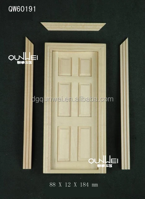 BNWT Casa de Muñecas en Miniatura 1//12th Escala de doble puerta de madera de 6 Paneles
