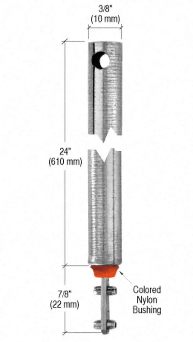 24" Tubular Spiral Tilt Window Balance with Red Bushing