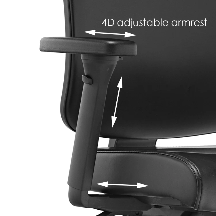 luxury black pu leather office ergonomic boss office chair with headrest