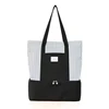 Trendy Utility Stripe Large Insulated Zippered Beach Cooler Lunch Tote Bag