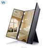Table Standing ABS Three Way Makeup Mirror With Lights LED
