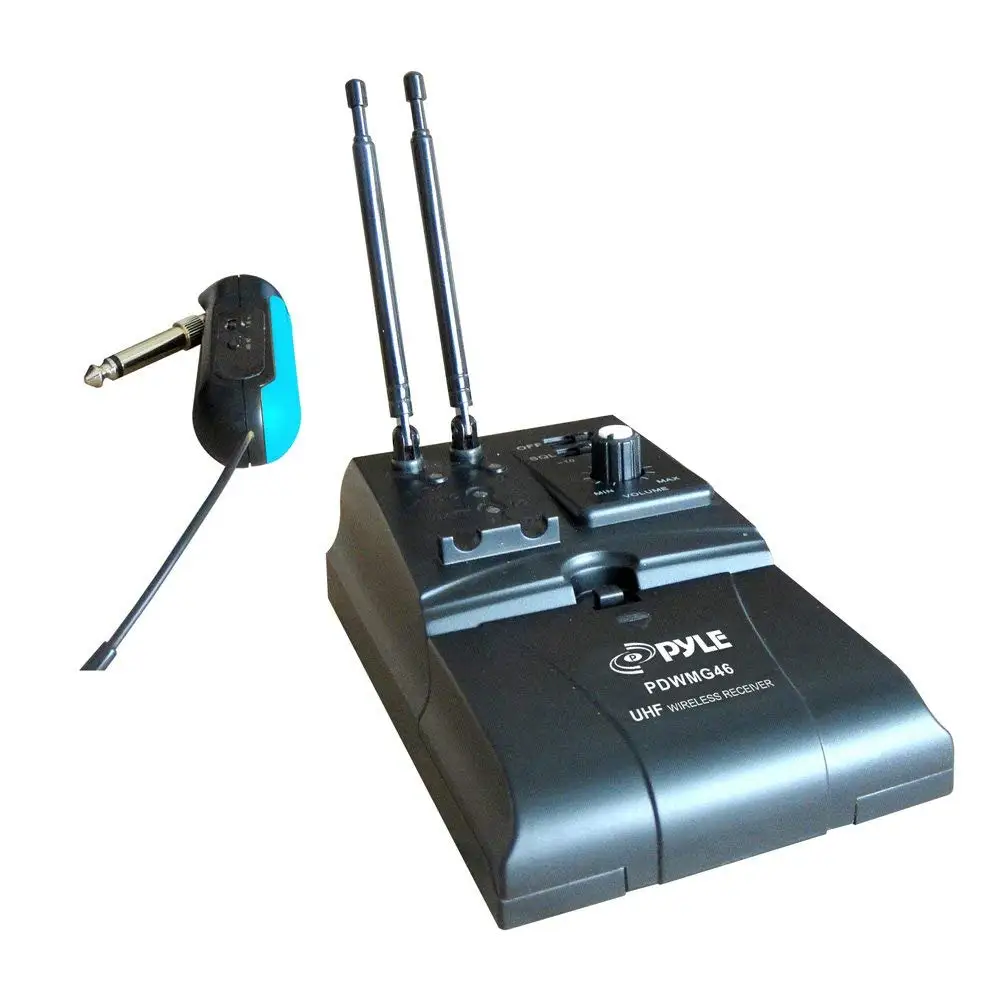 Pyle PDWMG46 Premier Series UHF Wireless Guitar/Instrument Bug Transmitter Receiver System