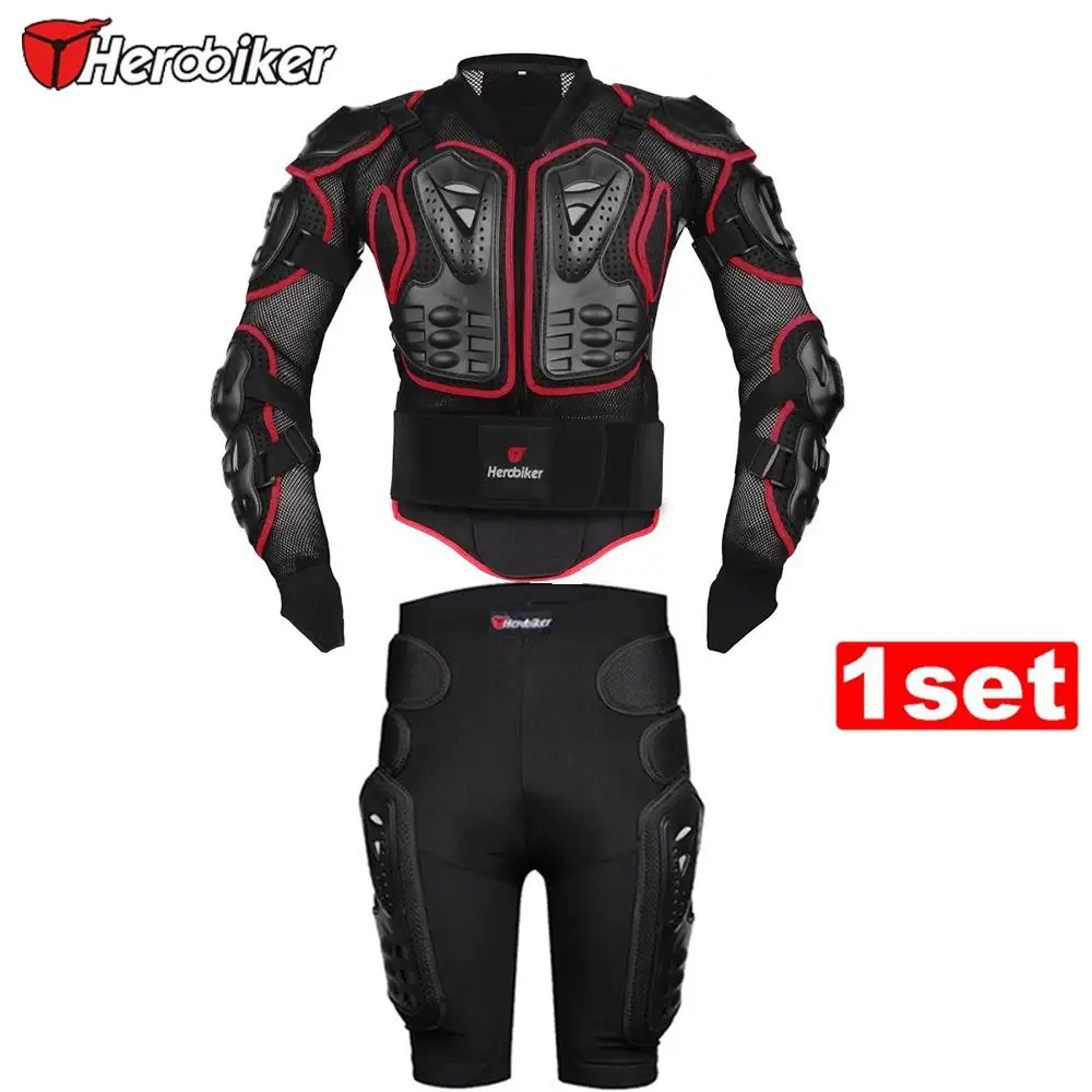 HEROBIKER Red Motorcycle Riding Body Armor Protection