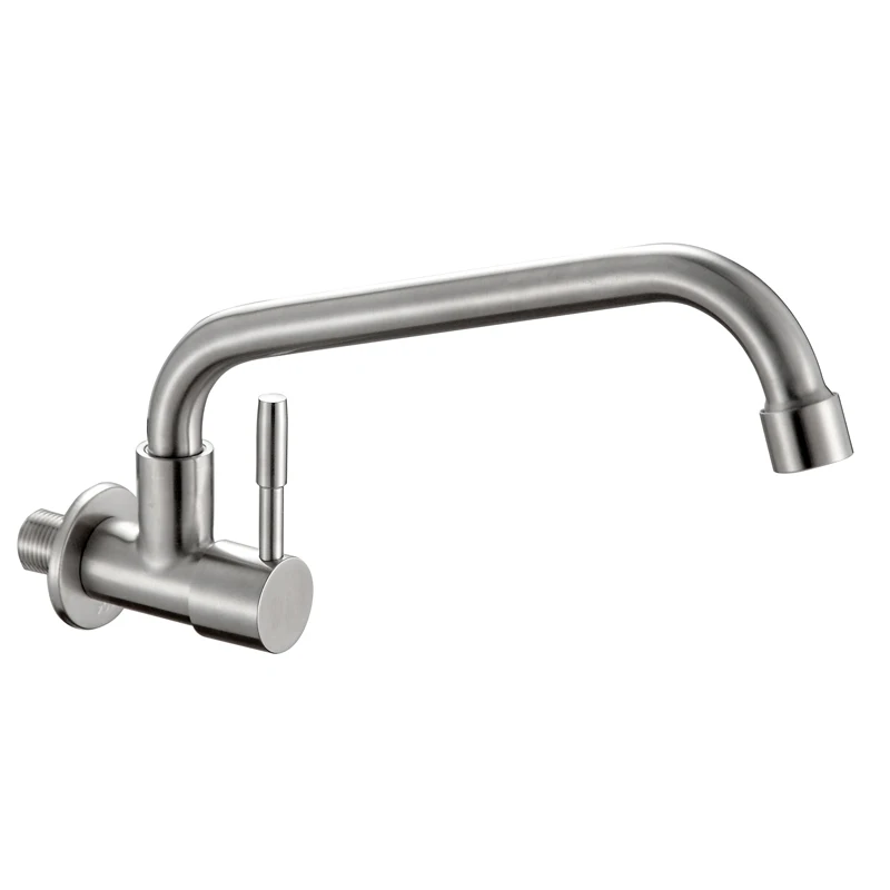 304 Stainless Steel Wall Mounted One Hole Pot Filler Cold Only in Brushed Nickel