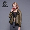 2017 Best New Design Lady Overcoat Women Lamb Leather Jacket