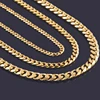 High Quality Width 3.5mm/ 5mm/7mm Stainless Steel Gold Cuban Chain Waterproof Men woman Curb Link Necklace Various Sizes