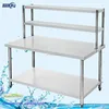 Lab 2 Tiers Work Table with Overshelf/Heavy Duty Steel Engineering Workbench for Restaurant Equipment Manufacturer