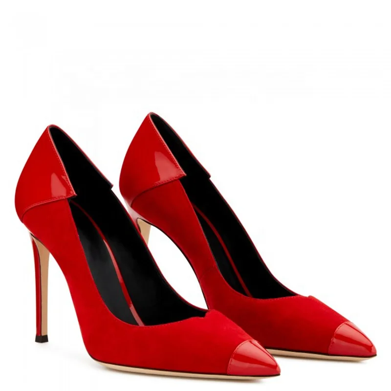 Latest Pointed Toe High Heel Red Basic Pumps Court Shoes For Woman ...