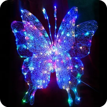 Outdoor Lighting Garden 3d Sculpture Lighted Butterfly Decoration - Buy ...