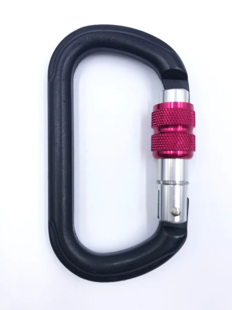 High-Strength Aluminum 7075 Snap Hook Carabiner with Screw Lock Heavy Duty Climbing Hook