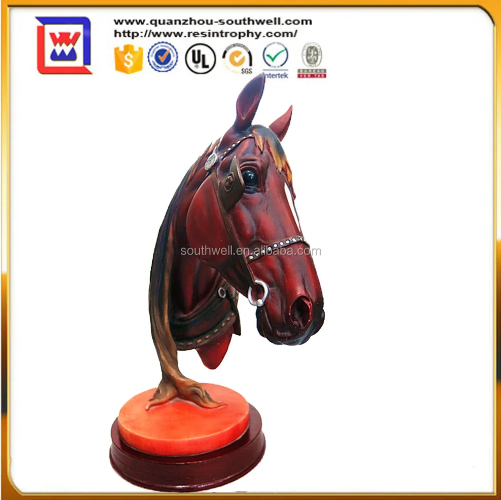Artificial Life Size Resin Animal Statues Of Horse Head And Polyresin