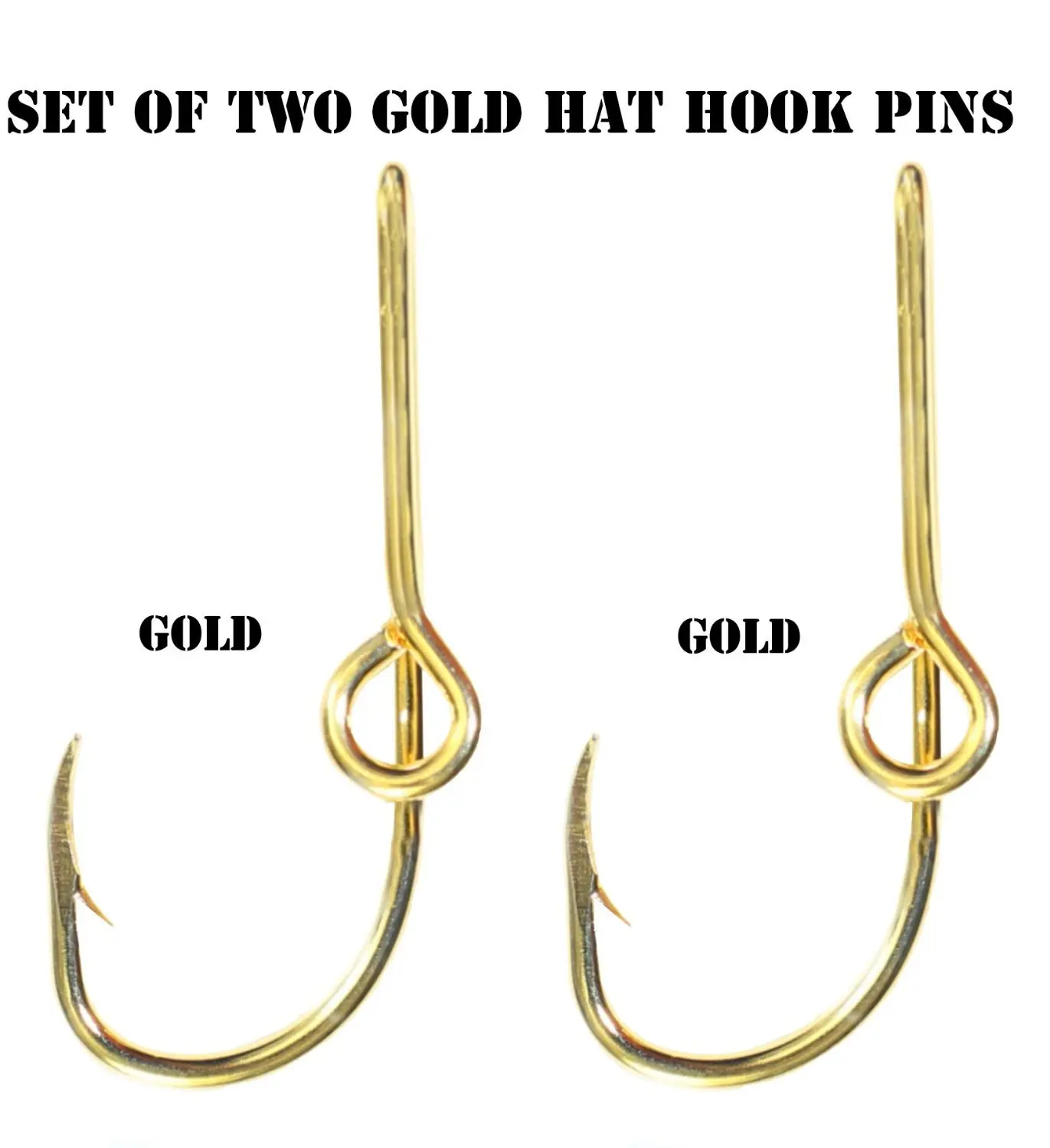 Eagle Claw Hat Fish Hook (Set of Two Gold Hat Hook pins) Plus a FREE Decal with your order!!