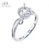 Popular Fine Jewelry Certified 0.5 Carat Diamond Halo Mounting Wedding Ring For Ladies