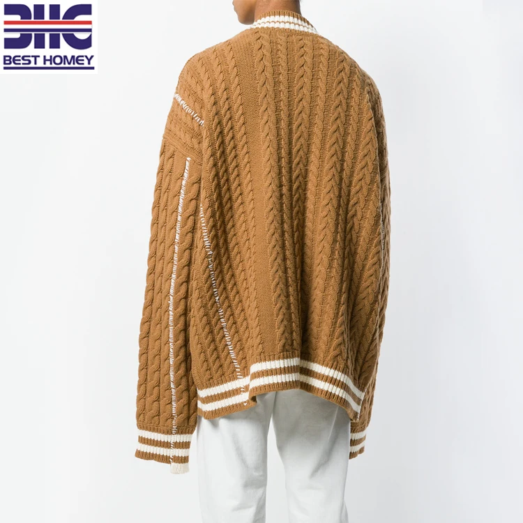 Mens Oversized Wool Acrylic Blend Chunky Knit Open Knit Long Mens Oversized Wool Acrylic Blend Chunky Knit Open Knit Long