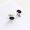 Luxury Mens Shirt Cufflinks Brand Cuff Buttons French Black Enamel Cuff Links