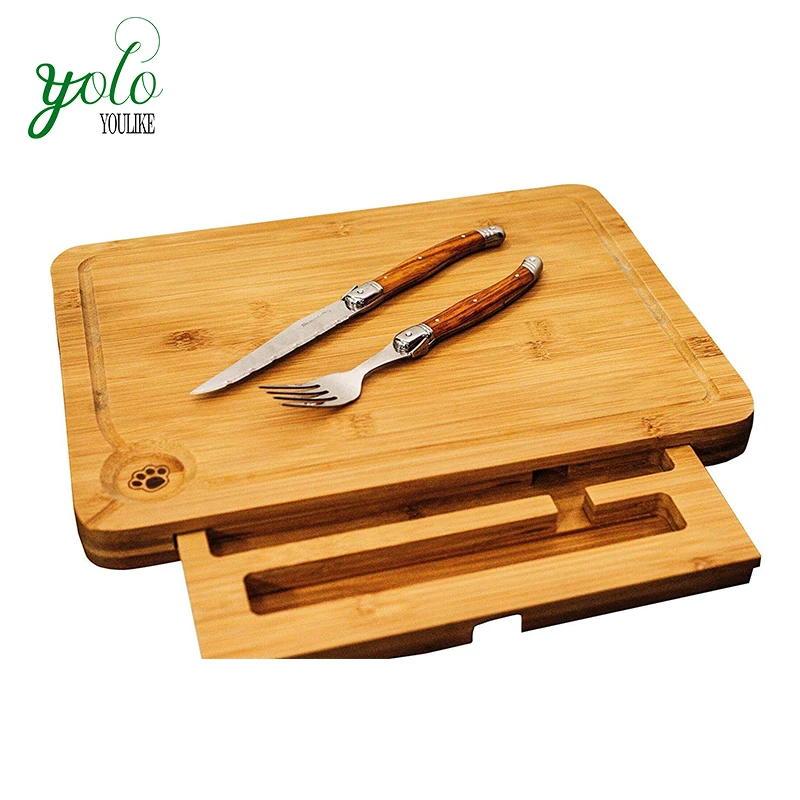 Bamboo Steak Board Cutting & Chopping Board Knife Cutlery Set Buy Bamboo Cutting Board Set