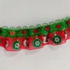 2018 New Design green polyester custom trim christmas snow man print lace fabric