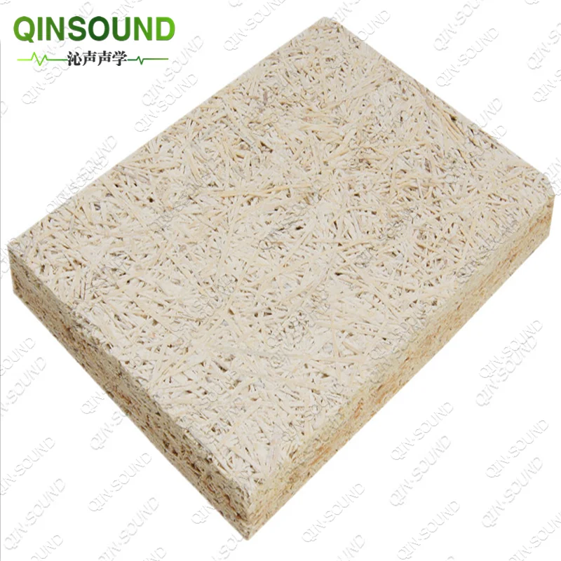 Qinsound Wood Wool Acoustic Panel Cement Fiber Board Ceiling Tiles