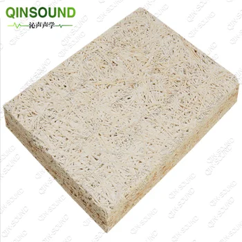 Qinsound Wood Wool Acoustic Panel Cement Fiber Board Ceiling Tiles