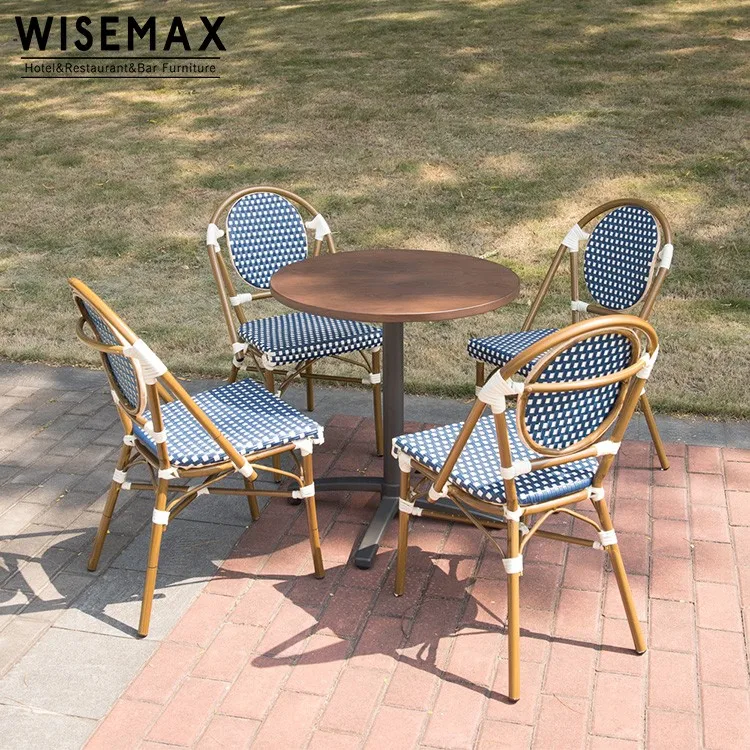 Outdoor Rattan Garden Furniture Bamboo Look Woven Rattan French Bistro Chairs Buy Bistro