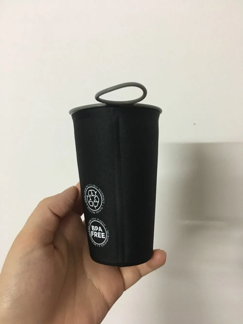 bpa free reusable collapsible black travel cup portable camping