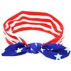 Baby girl elastic headbands turban nnot bow knot rabbit ears bow headwraps patriotic american flag