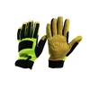 yellow cow grain leather palm anti puncture mechanical work gloves