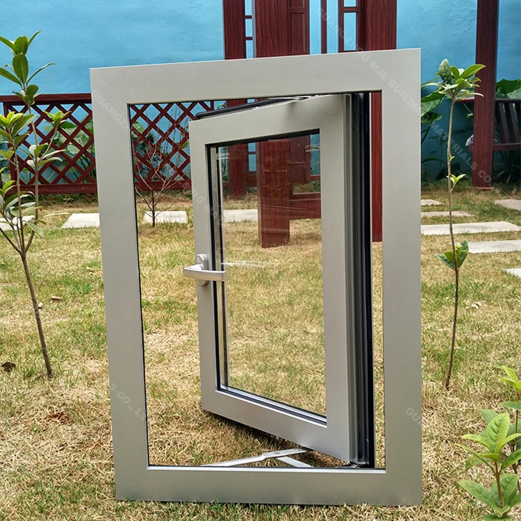 Home security custom swing opening aluminum window glass with lock