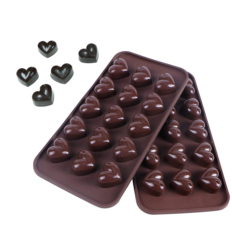 15 Cavities Silicone Chocolate Heart Mold Chip Molds - Buy Chocolate ...