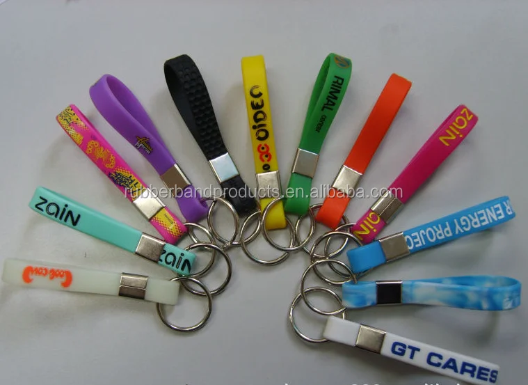 High Quality Silicone Wristband Keychain,3d Custom Silicon Keychain