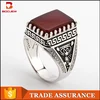 Wholesale Islamic jewelry with natural stone prong setting men silver ring for sale